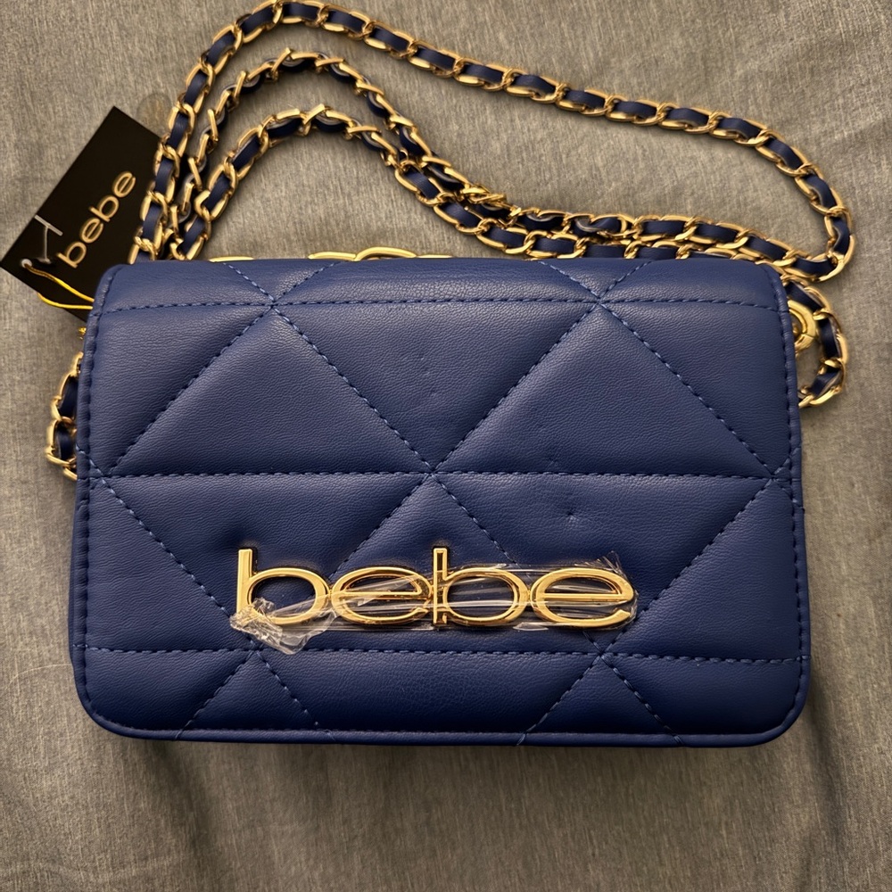 Bebe Royal Blue Quilted Crossbody Bag